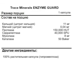 Специальные добавки Trace Minerals Enzyme Guard   (60 капс)