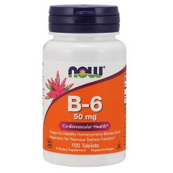 Комплексы витаминов и минералов NOW B-6 50 мг  (100 таб)