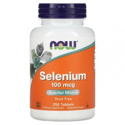 Антиоксиданты  NOW Selenium 100mcg   (250 tabs)