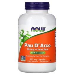 Специальные добавки NOW Pau D' Arco 500mg   (250 vcaps)